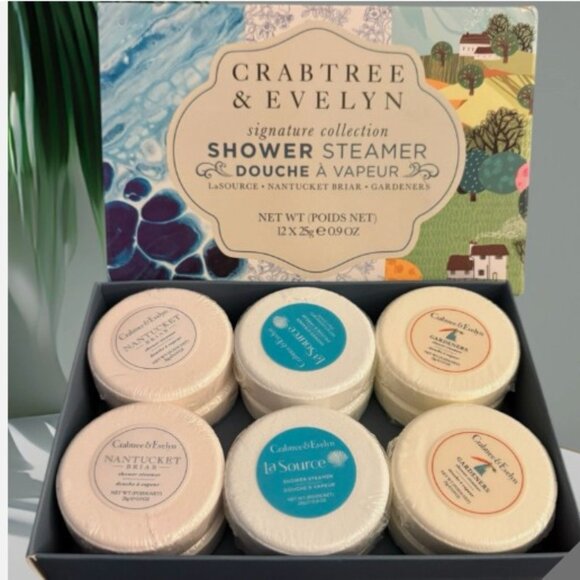 🆕 Crabtree & Evelyn Signature Collection Shower Steamer Tablets Box of 12 Gift - Picture 1 of 1